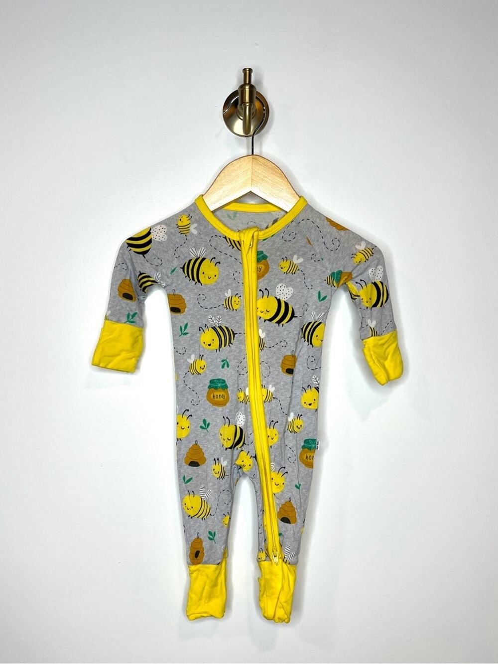 Little Sleepies Bamboo Zippy Bee Happy Print